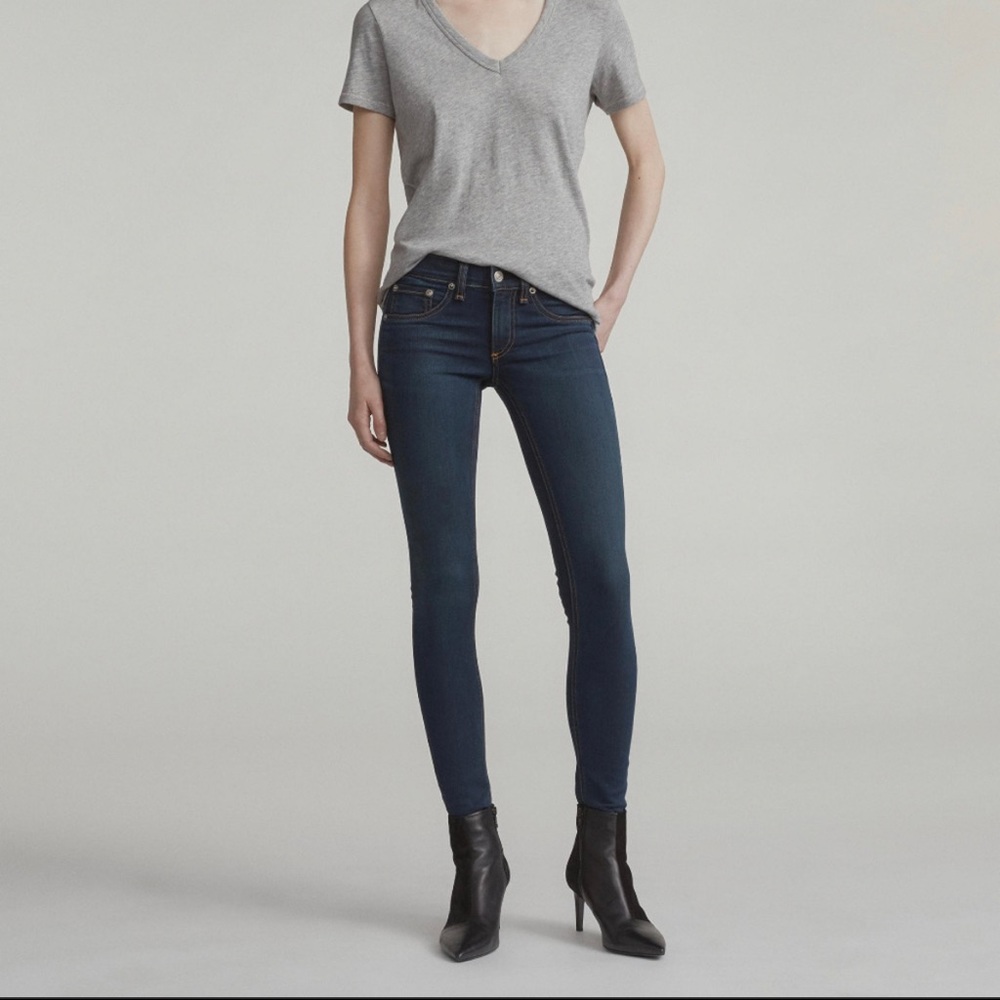 Rag & Bone skinny jeans, indigo dyed and tight! Super sexy and comfortable.
